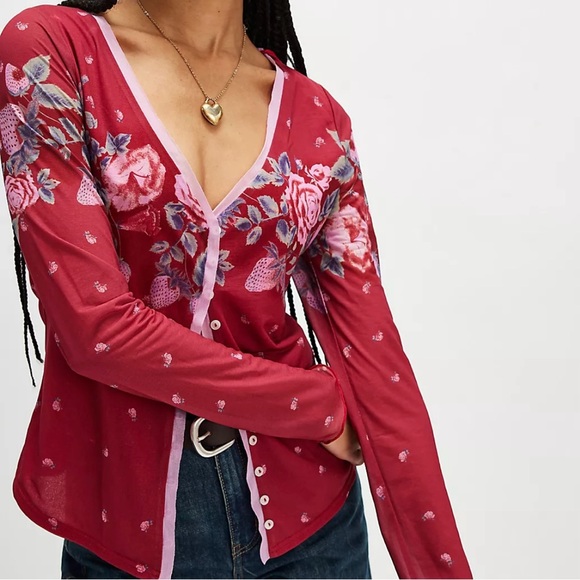 Free People Tops - NWT Free People Mesh Cardi Top
